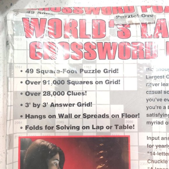 World's Largest Crossword Puzzle 49 Square Foot #1202 Herbco 7x7" New Unopened - Picture 6 of 6
